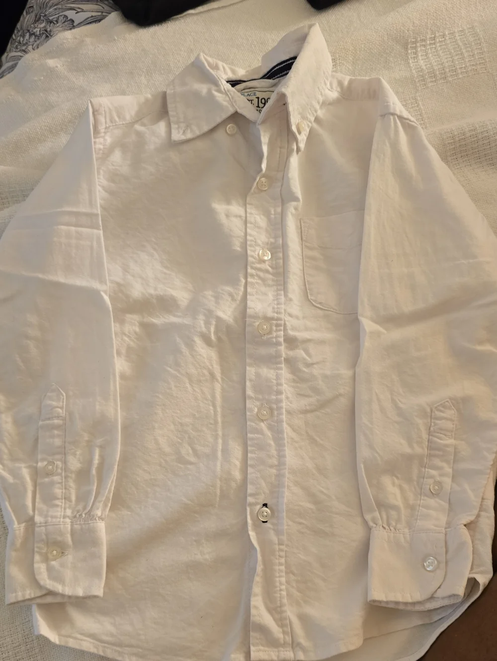 Classic White Button-Down Shirt for Kids And 3 Tshirts